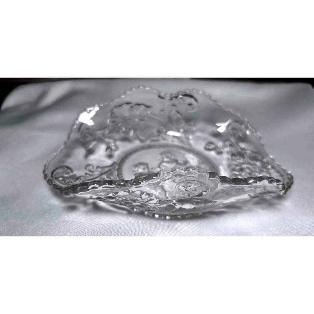 Vintage Mid-Century‎ Pressed Glass Relish Tray Starburst Divided Cottagecore